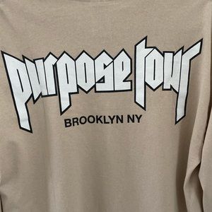 2016 Justin Bieber Purpose World Tour Brooklyn New York Long Sleeve Tee Shirt